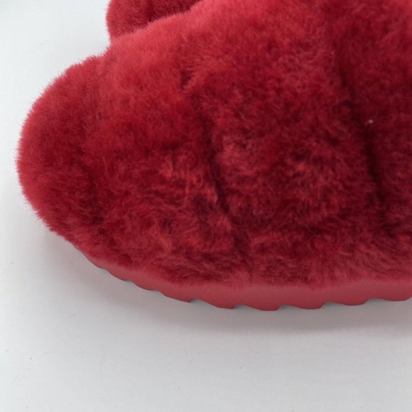 UGG Women's SUPER FLUFF SLIPPERS in RIBBON RED sz 8 1121751-NEW w/marks on soles - Picture 7 of 15